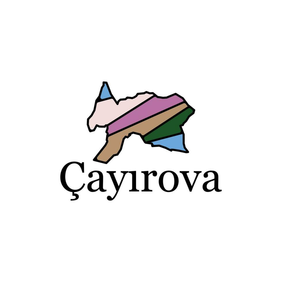 cayirova city of turkey geometric design template, modern creative design logo for your company vector