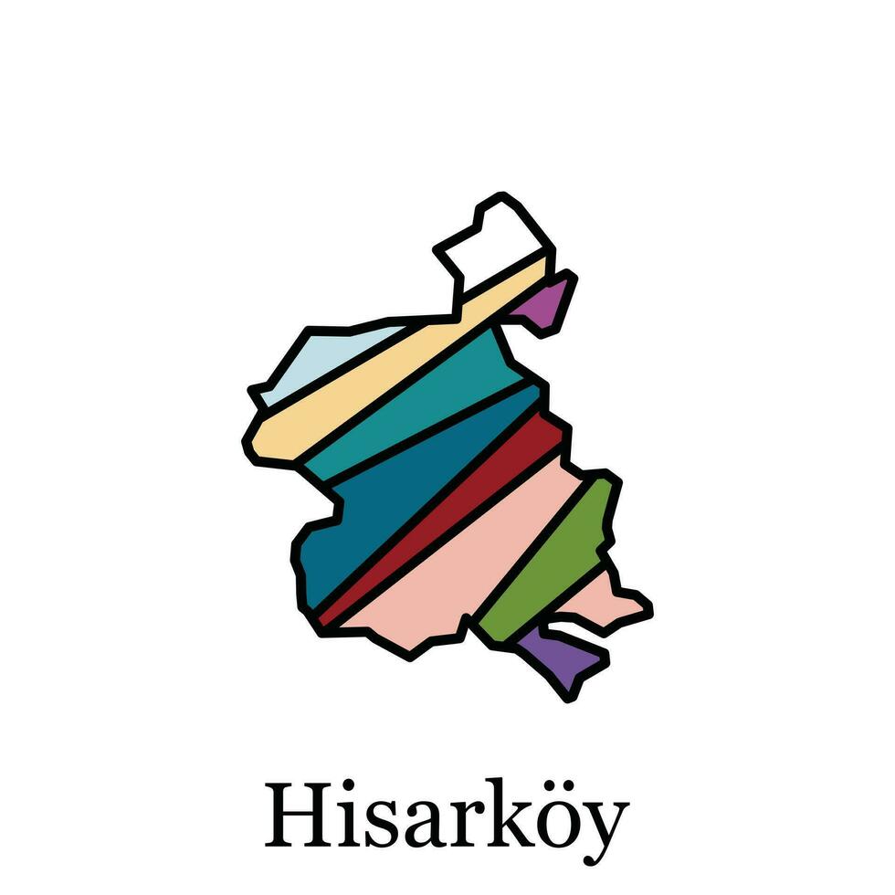 Hisarkoy Turkey Map illustration vector Design Template, suitable for your company, geometric logo design element