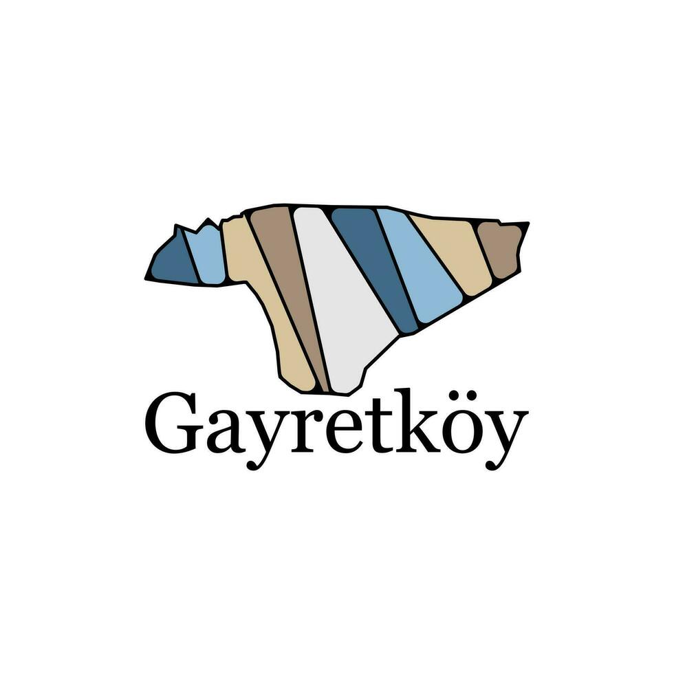 logo city of the gayretkoy, Map of gayretkoy city of turkey region, illustration vector design template
