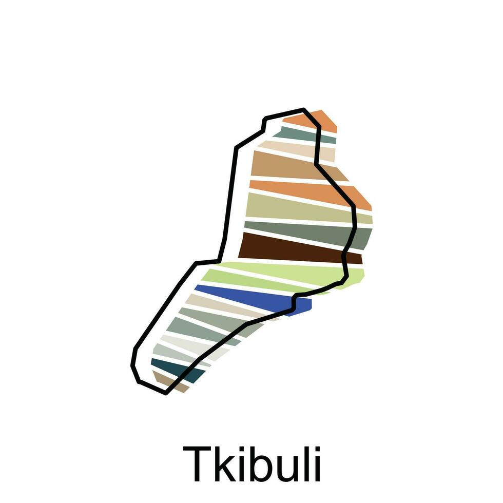 tkibuli mapa y vector bandera plantilla, mapa de Europa Consejo país, Georgia mapa ilustración diseño