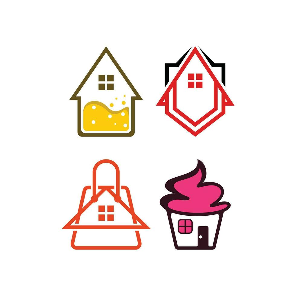 set of modern home logo vector template, creative House set logo vector illustration design