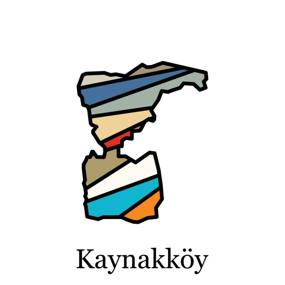 Map Kaynakkoy city of region Turkey, graphic element Illustration template design vector