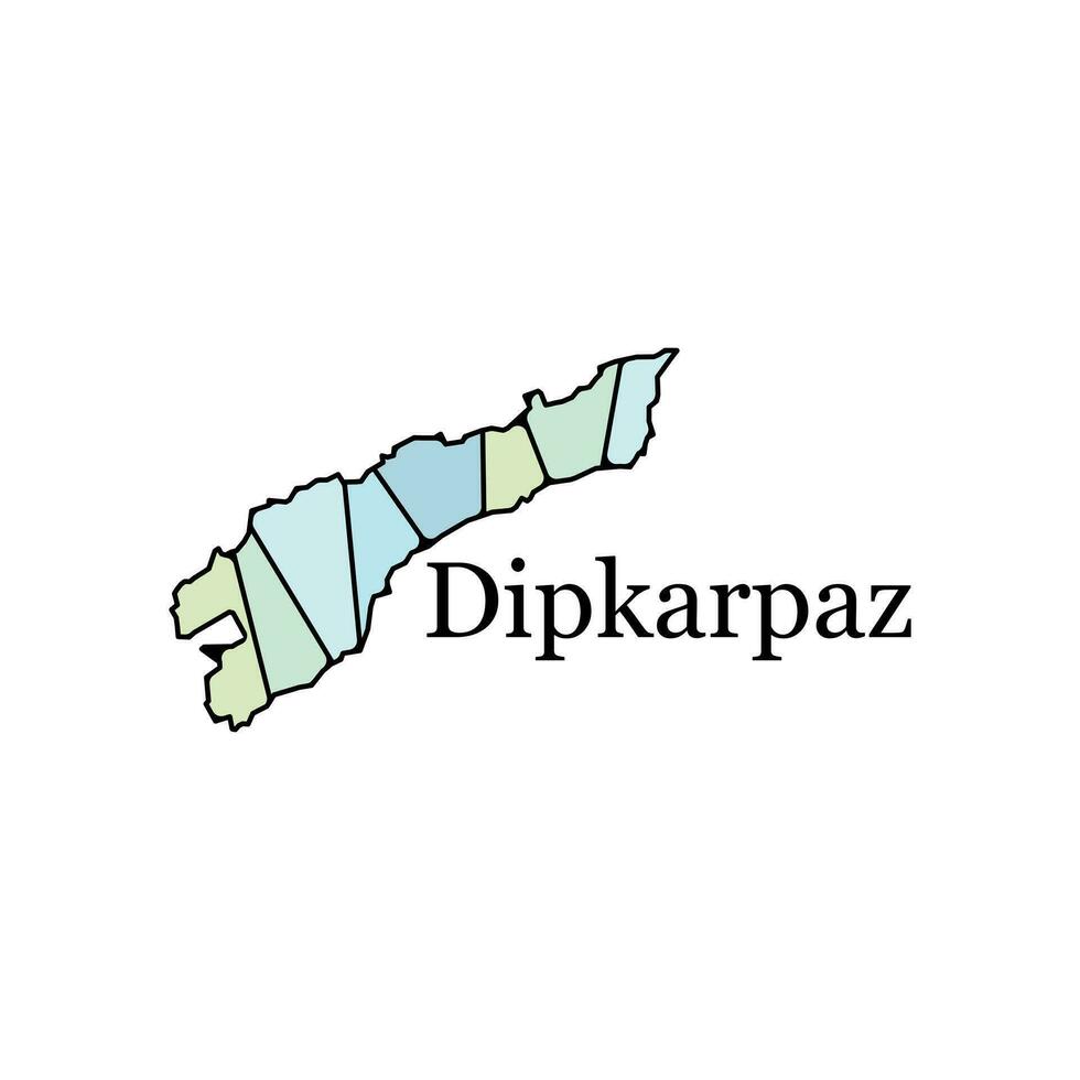 dipkarpaz ciudad de pavo. mapa vector ilustración, gráfico elemento ilustración modelo diseño.