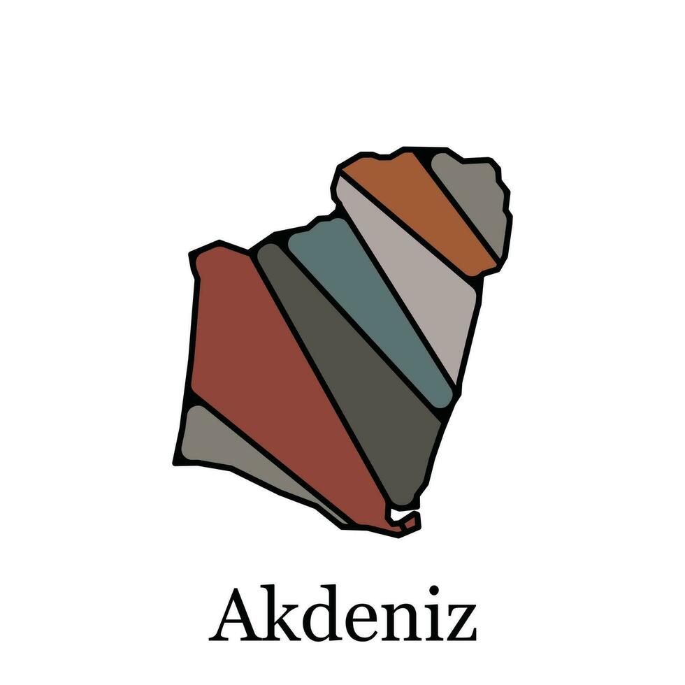 Akdeniz City of Turkey Geometric Map Colorful Creative Logo, element graphic illustration design template, logo for your company vector