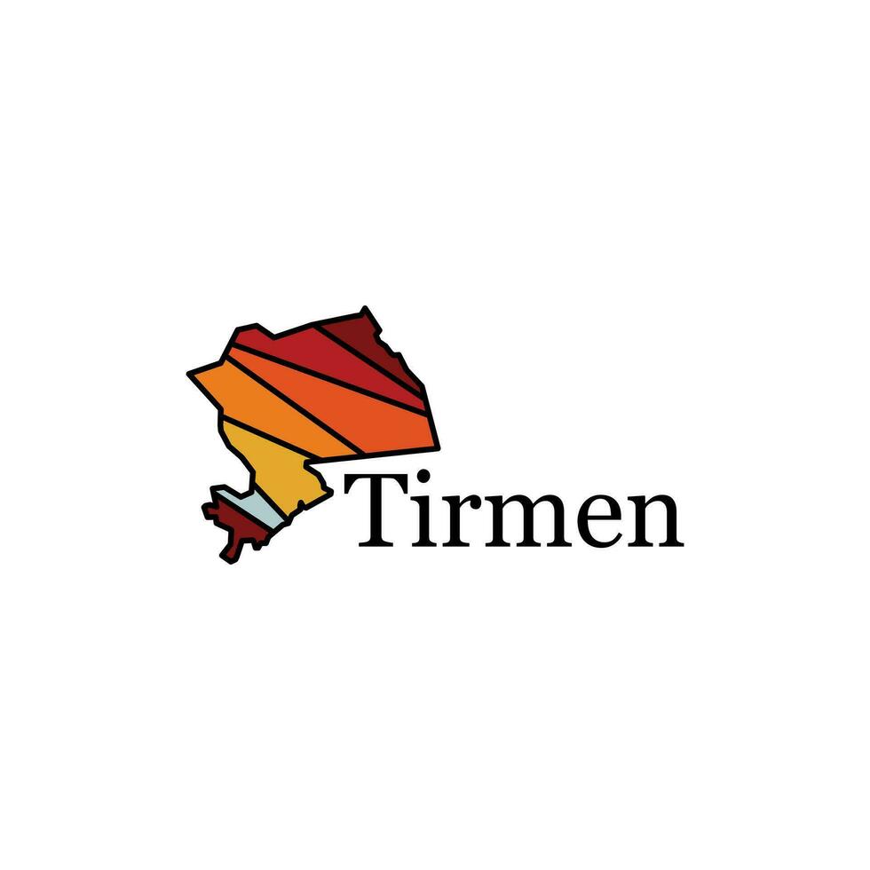 Tirmen Map the state administrative subdivision of Turkey, creative design template vector