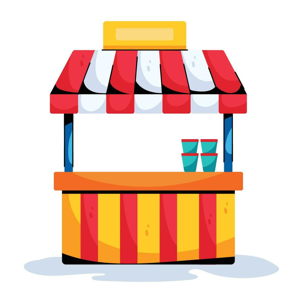 Trendy Drink Stall vector