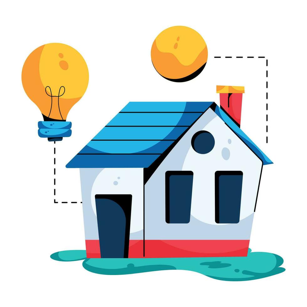 Trendy House Electricity vector