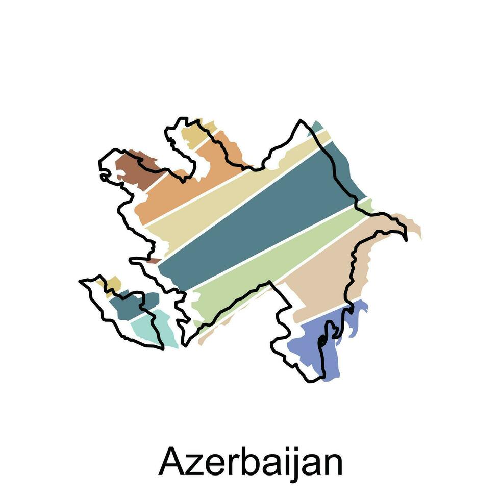 Vector graphic Azerbaijan of map, Iran Country Vector Design Template isolated on White background