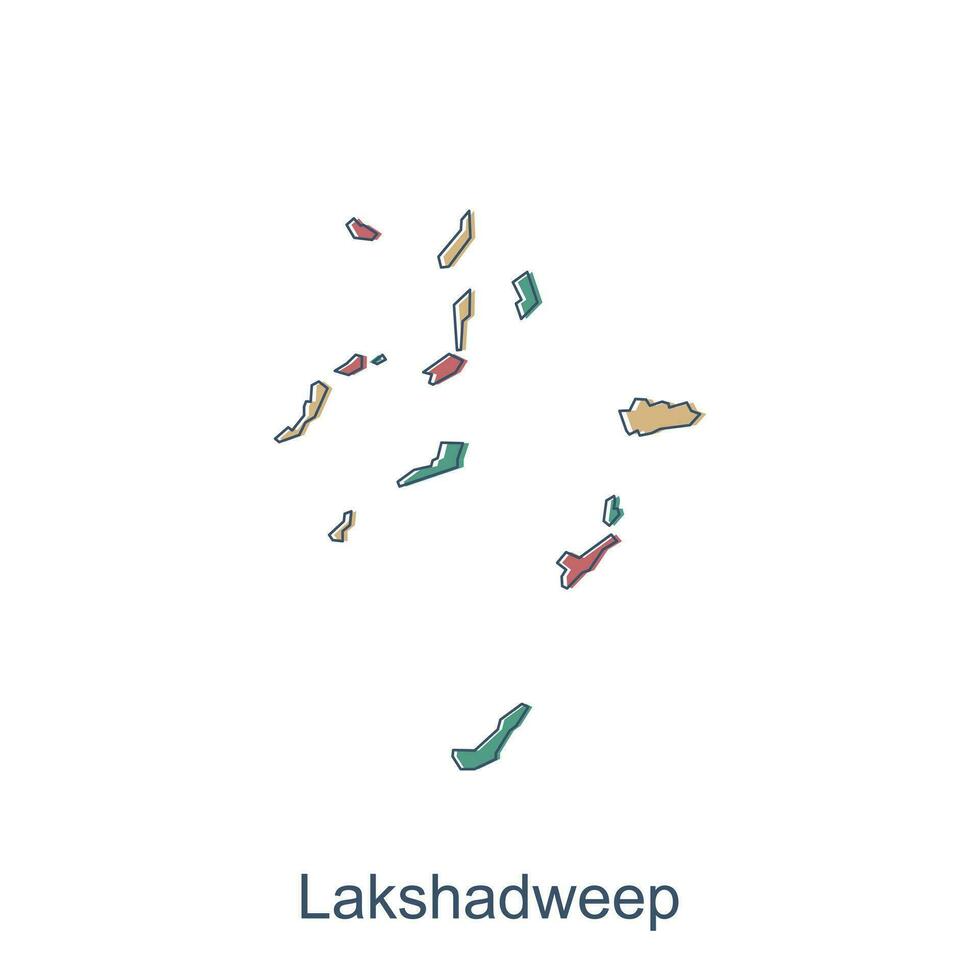 lakshadweep mapa vector ilustración con línea moderno, ilustrado mapa de India elemento gráfico ilustración diseño modelo