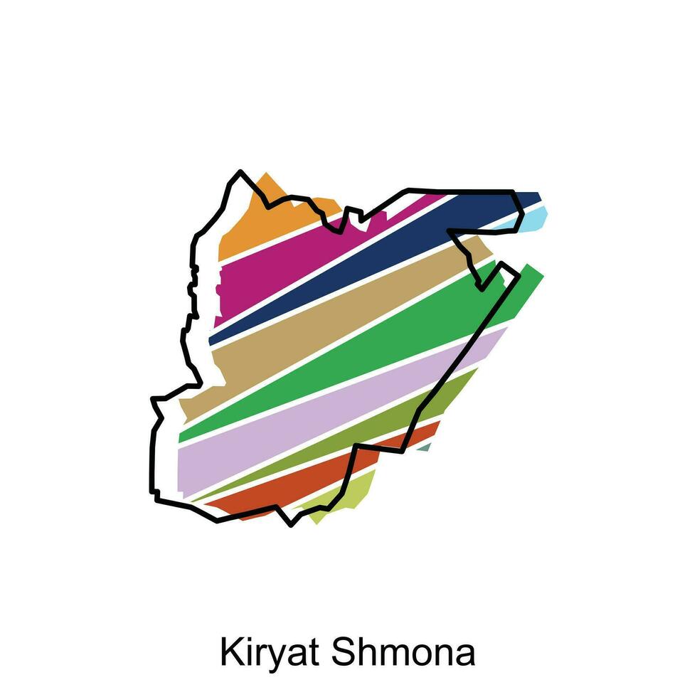 kiriat shmona mapa icono vector ilustración, mapa es destacado en el Israel país, ilustración diseño modelo