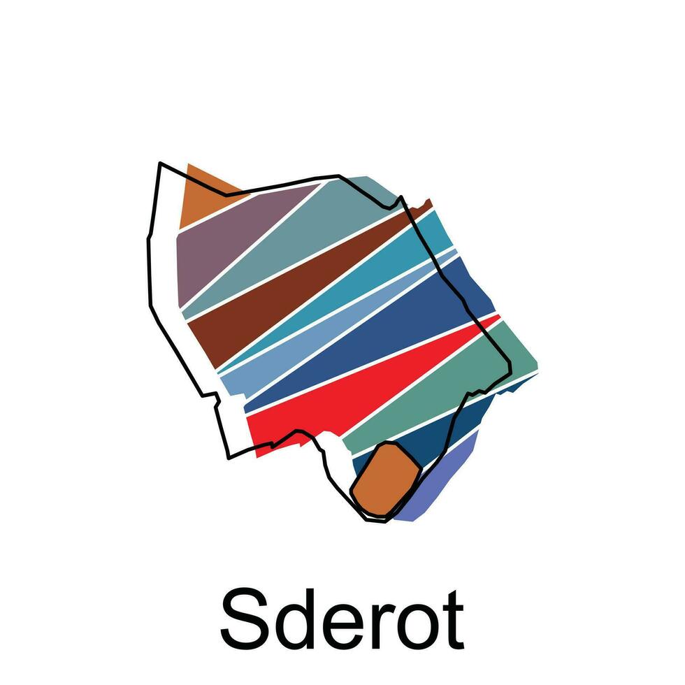 vector file map of Sderot, Outline Map of Israel country Vector Design Template. Editable Stroke