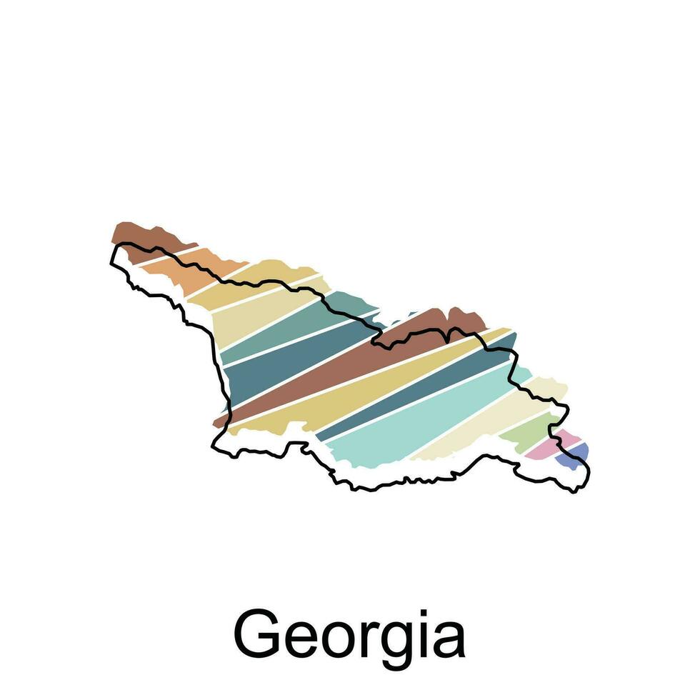 Georgia Highlighted on Iran Map, illustration design template vector