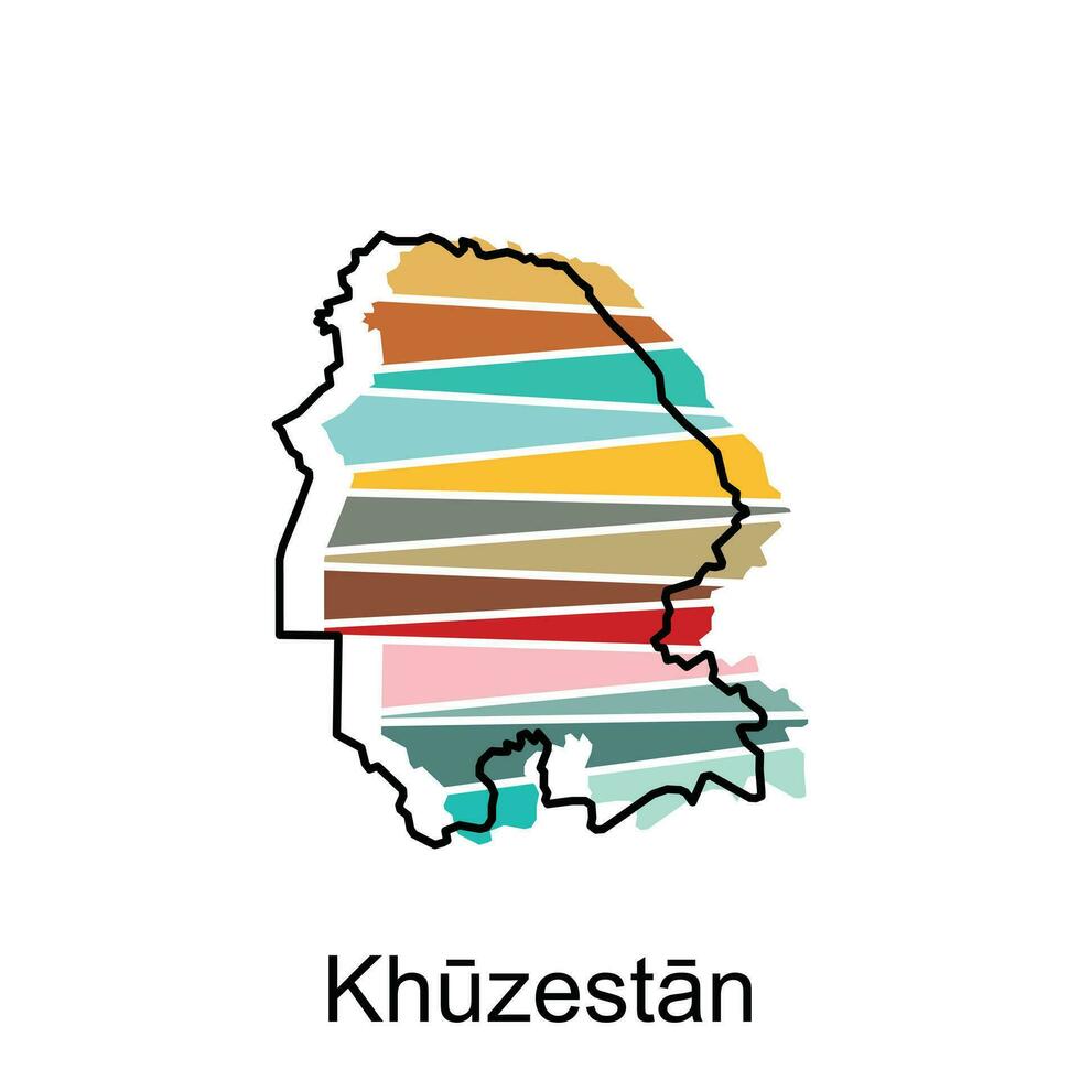 Vector graphic of Khuzestan map, Iran Country Vector Design Template isolated on White background