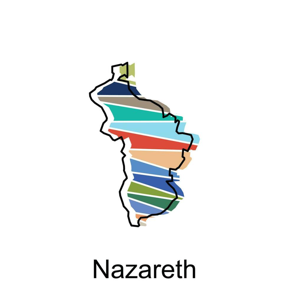 Nazareth map icon vector illustration design template, Stylized vector Israel map showing big cities