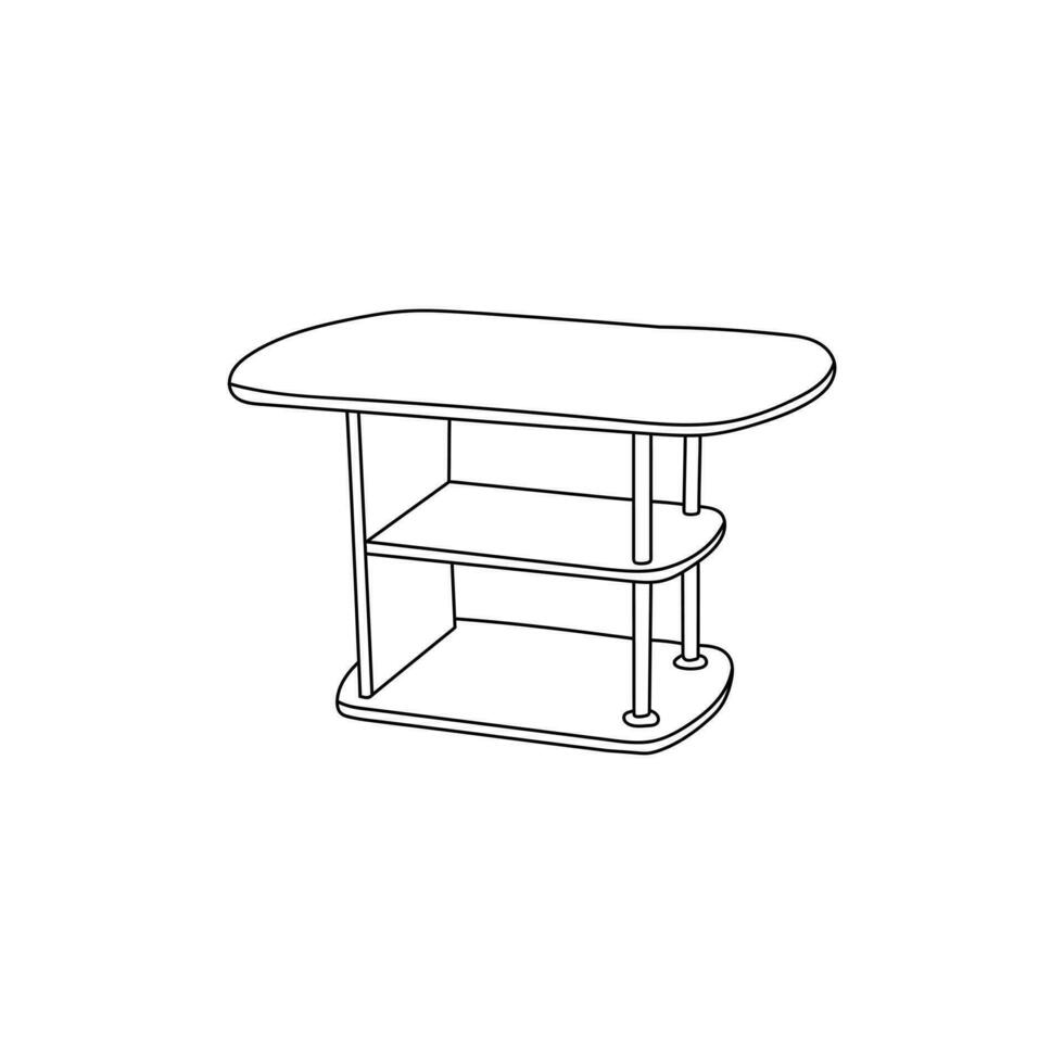 Table Furniture line art vector, minimalist illustration design vector