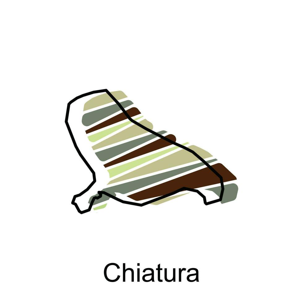 Chiatura flag and map illustration vector, Georgia Map Vector Design Template