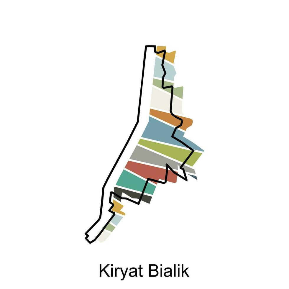 Kiryat Bialik map icon vector illustration design template, Stylized vector Israel map showing big cities