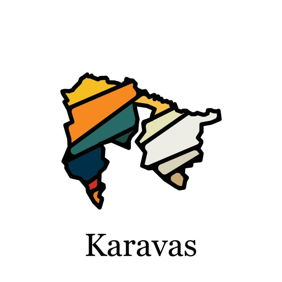 Karavas City of Turkey Geometric Map Colorful Creative Logo, element graphic illustration design template, logo for your company vector