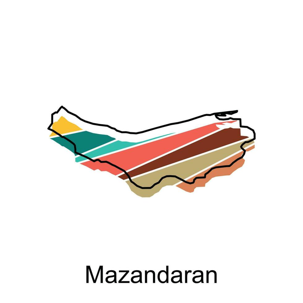 Vector graphic of Mazandaran map, Iran Country Vector Design Template isolated on White background