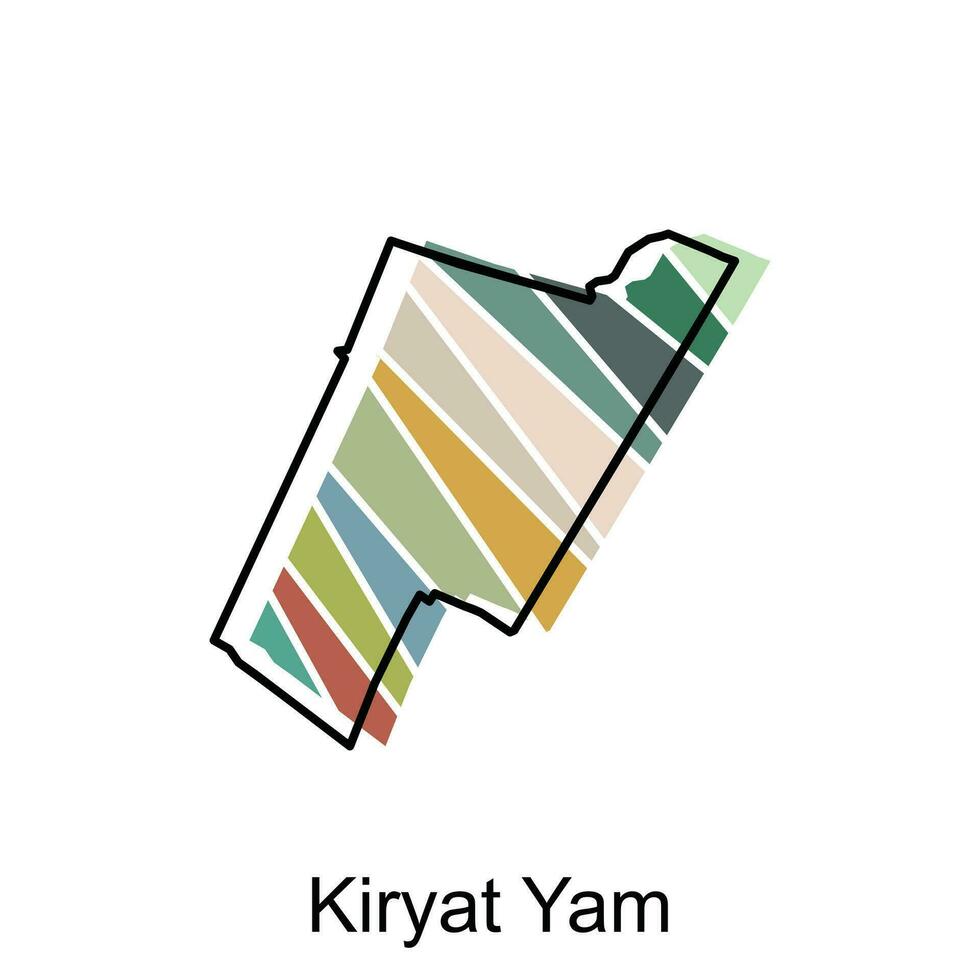 Kiryat Yam map territory icon. Israel map vector icon for web design isolated on white background