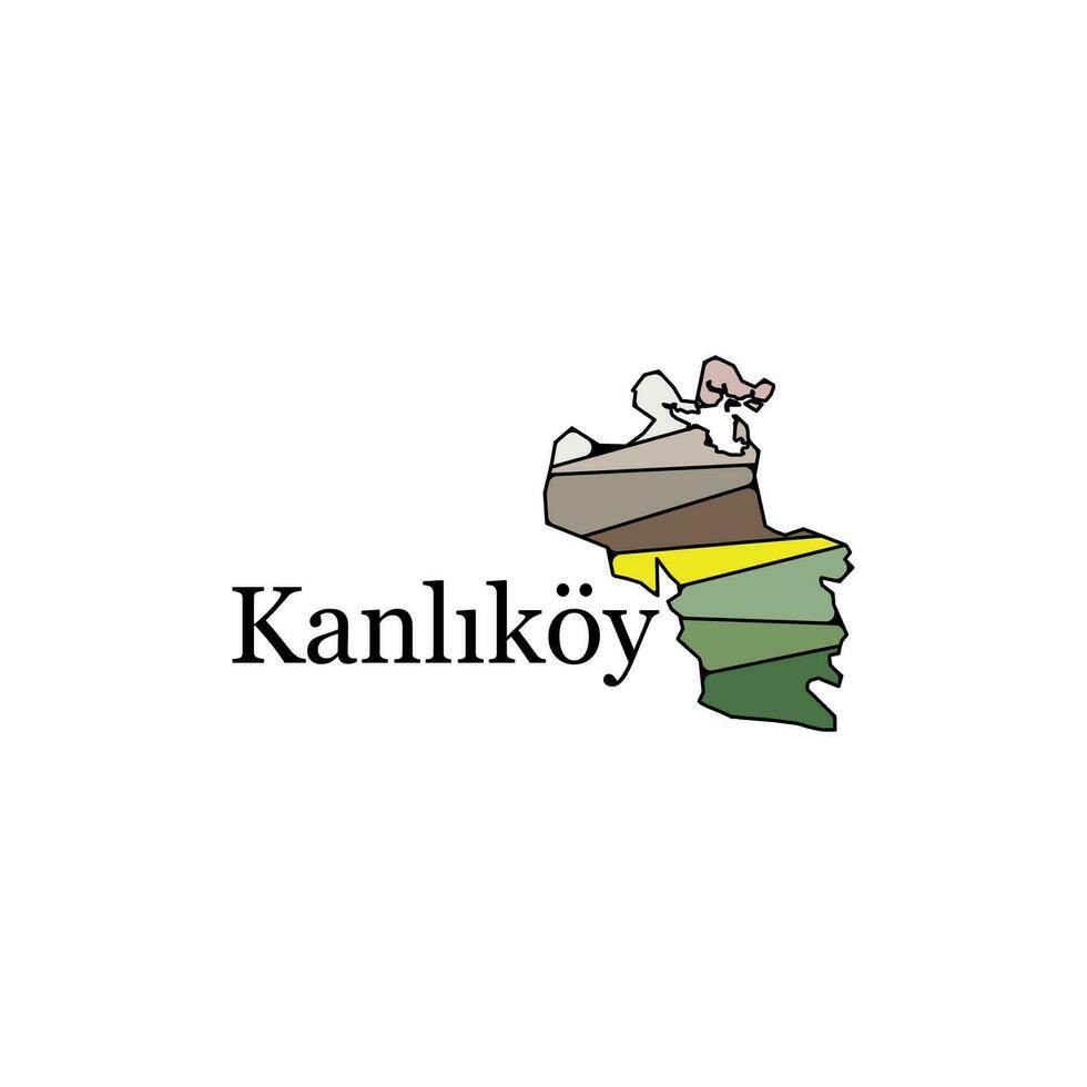 Map Of Kanlikoy City Geometric Modern Simple Logo design template, suitable design logo for your company vector