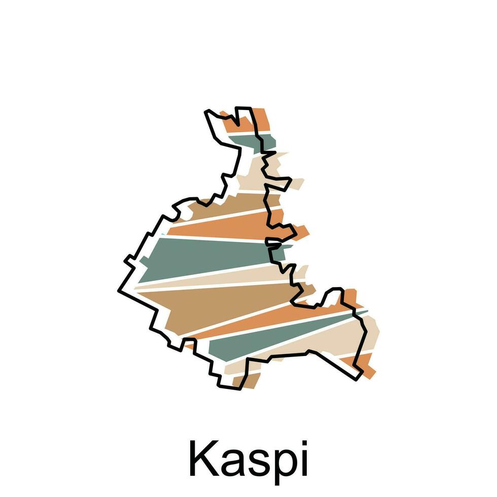 Kaspi map and vector flag template, Map of Europe Council Country, Georgia Map Illustration design