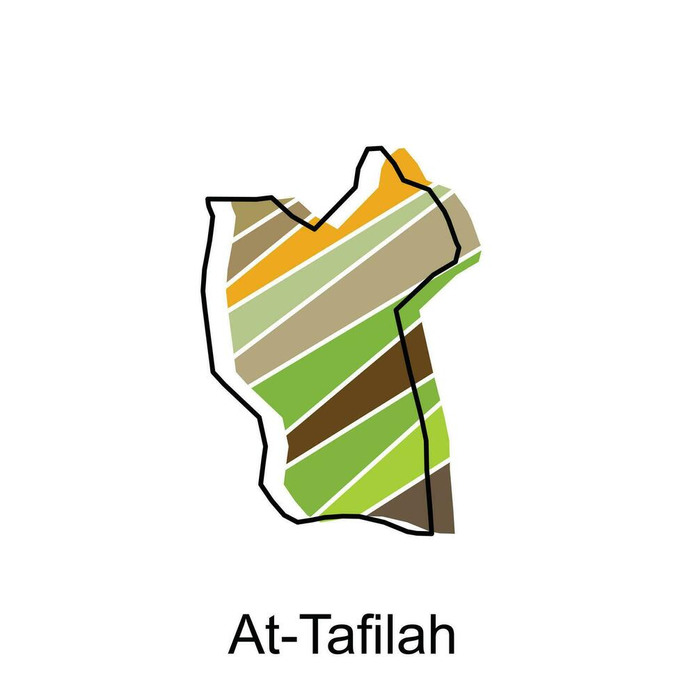At Tafilah on a geographical map of Jordan, Vector Design Template. Editable Stroke