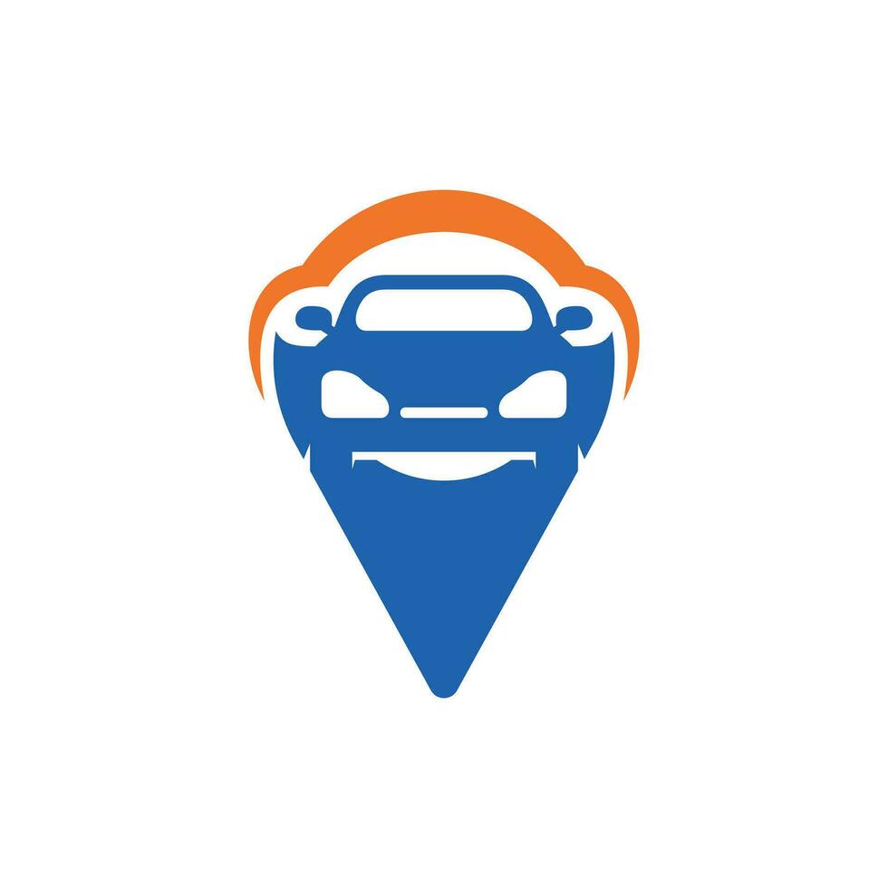 Car pin location logo illustration design, Car navigation logo design template, suitable for your company vector