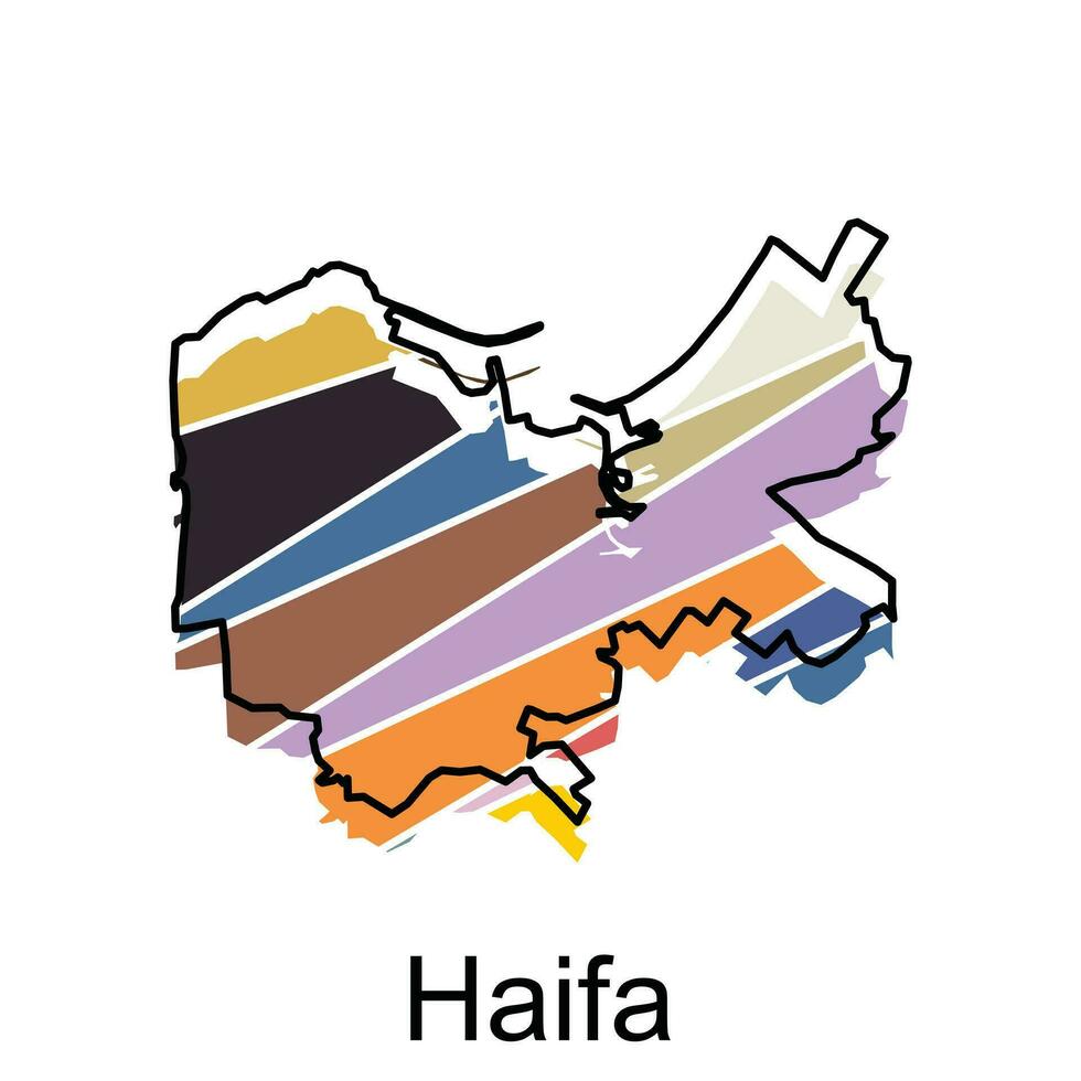 Haifa map icon vector illustration design template, Stylized vector Israel map showing big cities