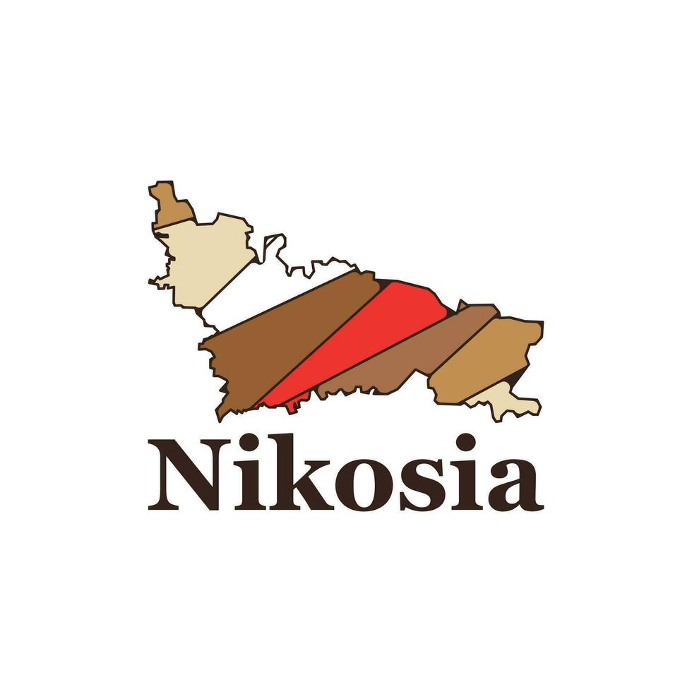 Vector map of nikosia, Vector modern illustration Simplified map design template