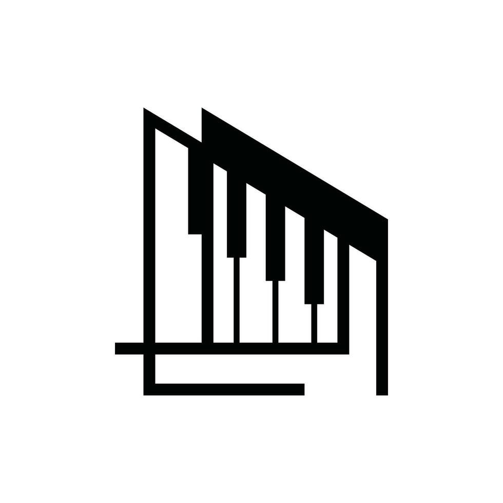 arquitecto piano ilustración diseño, logo para música marca diseño modelo vector