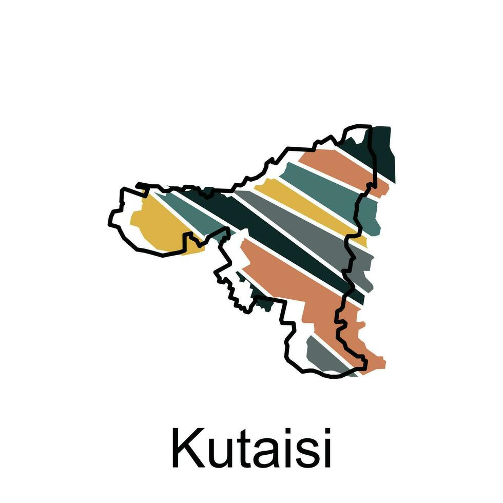 Kutaisi map and vector flag template, Map of Europe Council Country, Georgia Map Illustration design