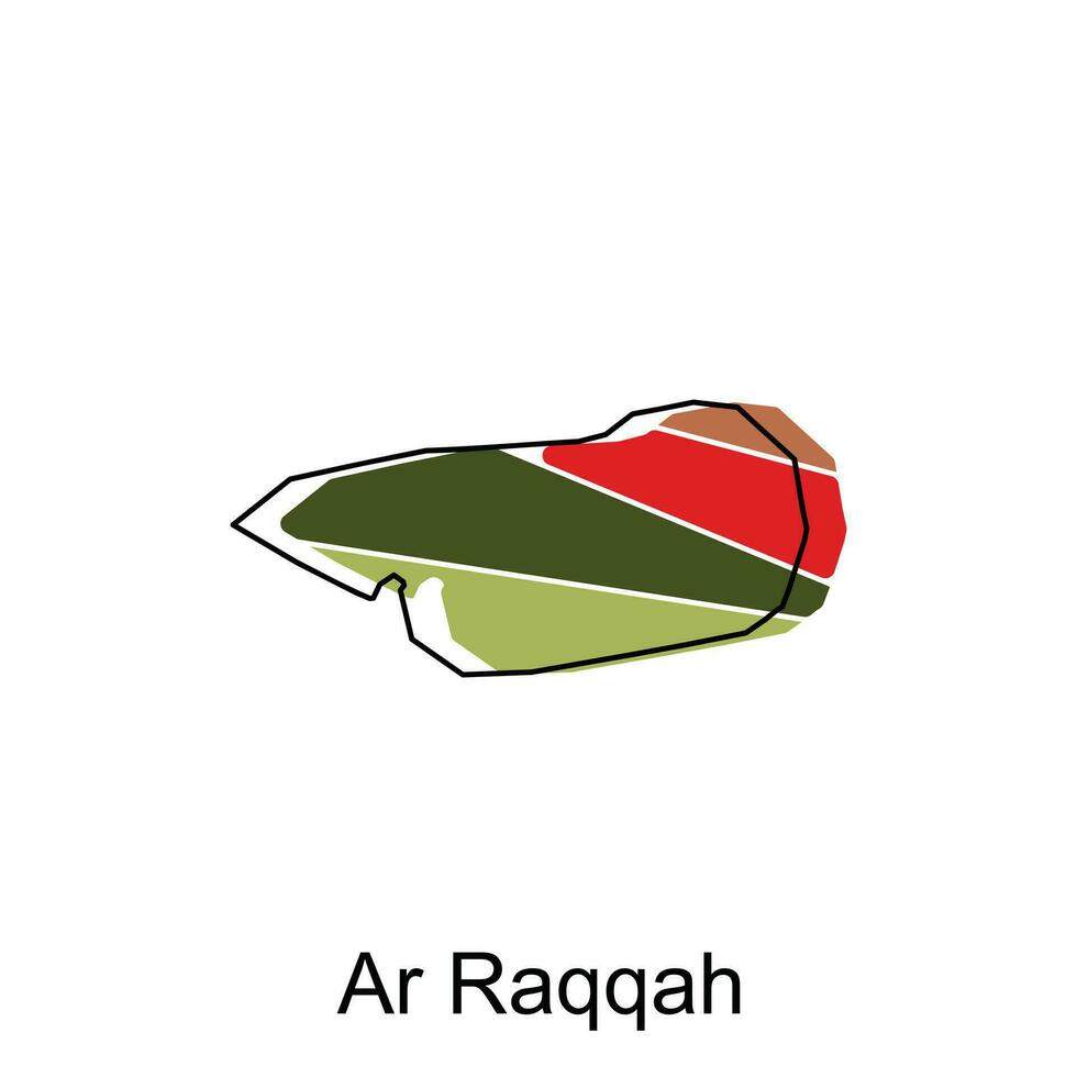 Arkansas Raqqah mapa vector, mapa de Siria alto detalle frontera mapa, ilustración diseño modelo vector