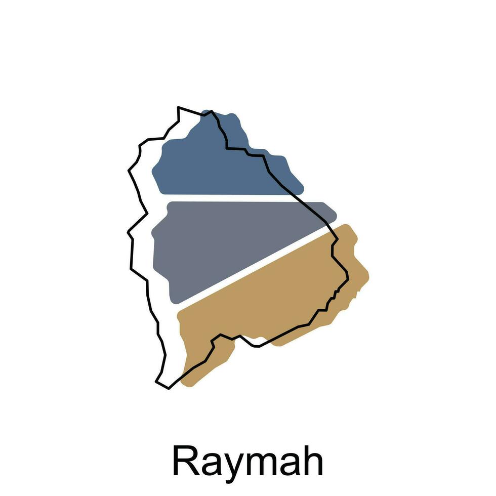 Map of Raymah Province of Yemen illustration vector Design Template, suitable for your company, geometric logo design element