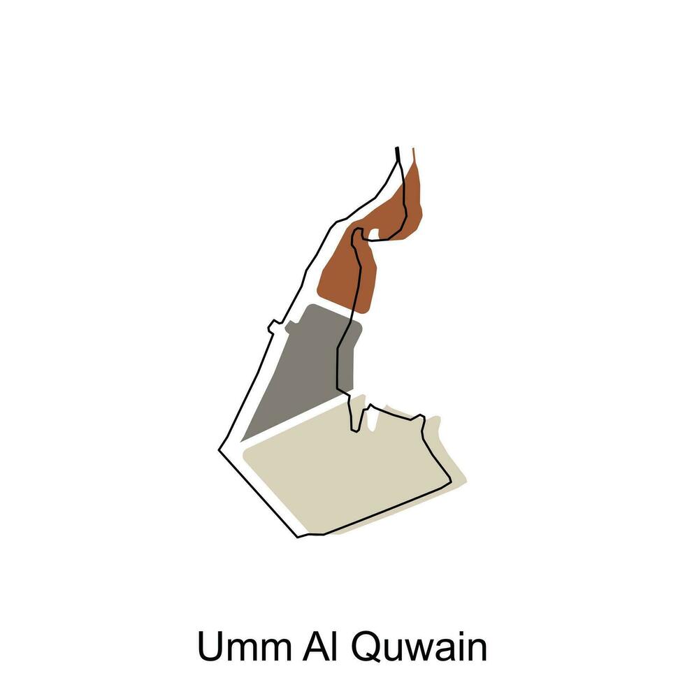 Map of Umm Al Quwain Province of United Emirate Arab illustration design, World Map International vector template with outline graphic sketch style isolated on white background