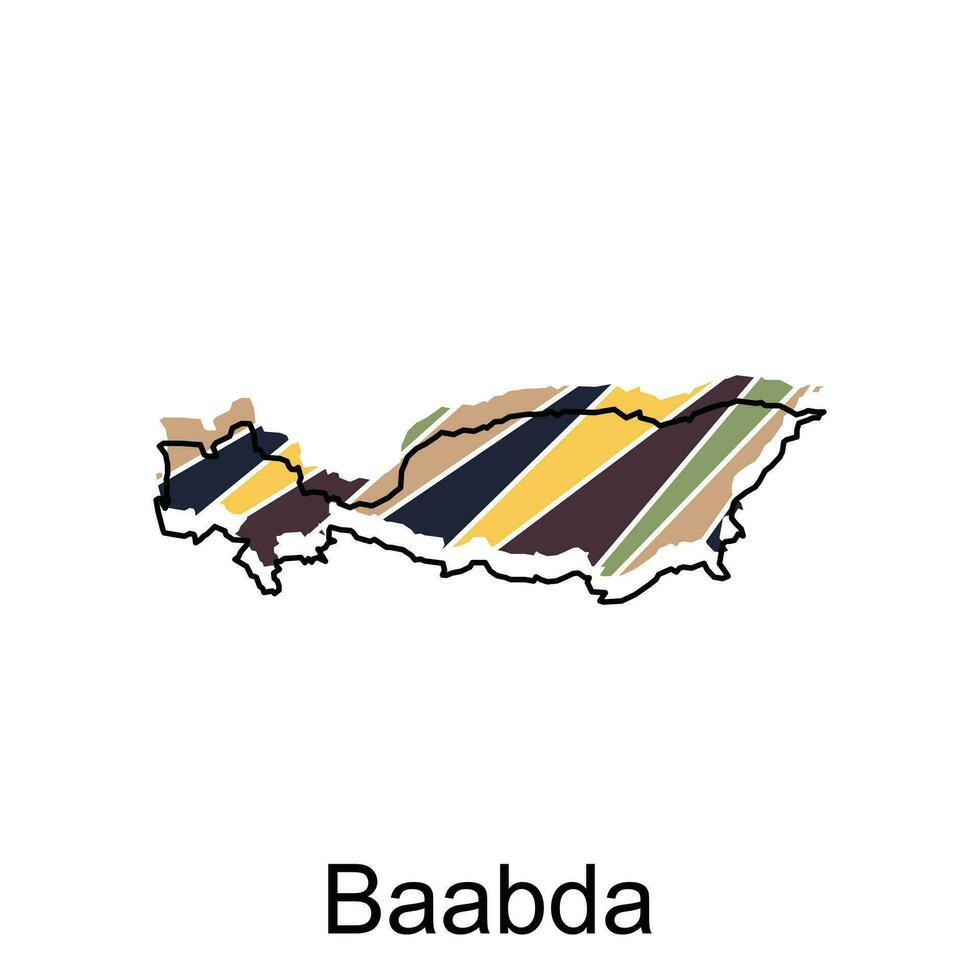 Map of Baabda illustration design template, black lettering design on white background vector