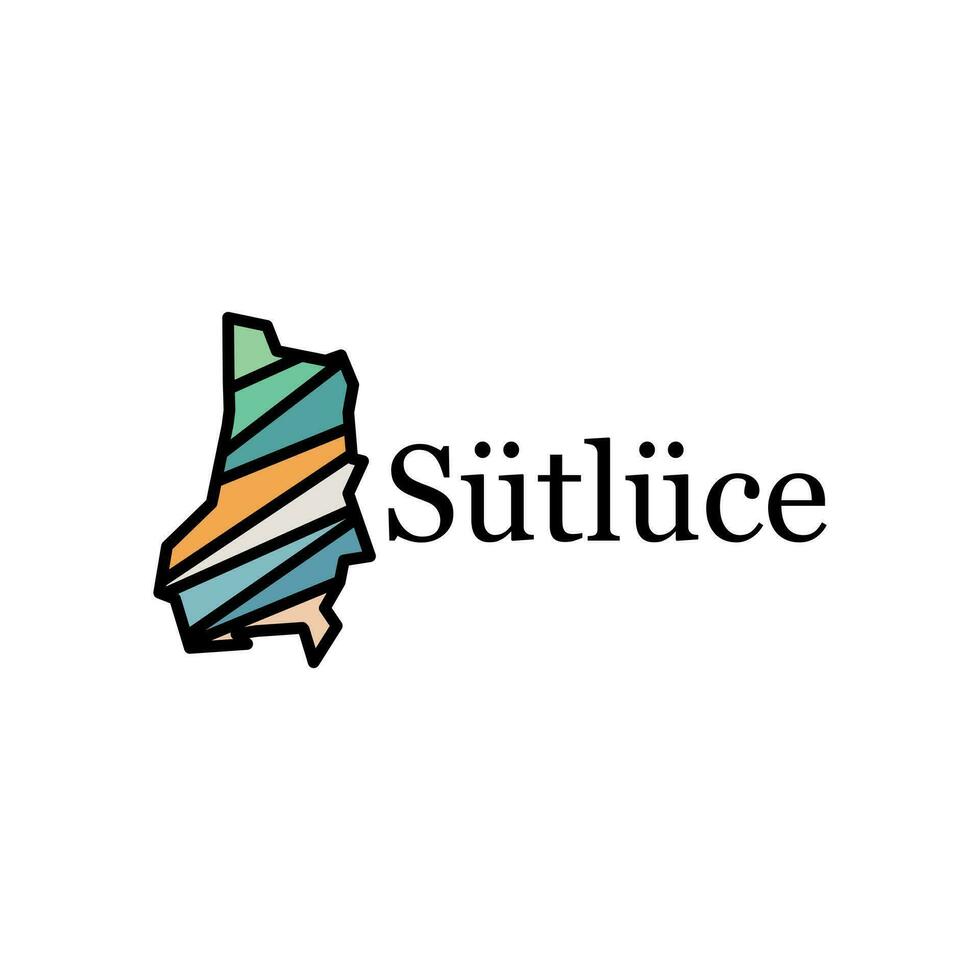 Sutluce map the state administrative subdivision of Turkey, illustration design template vector