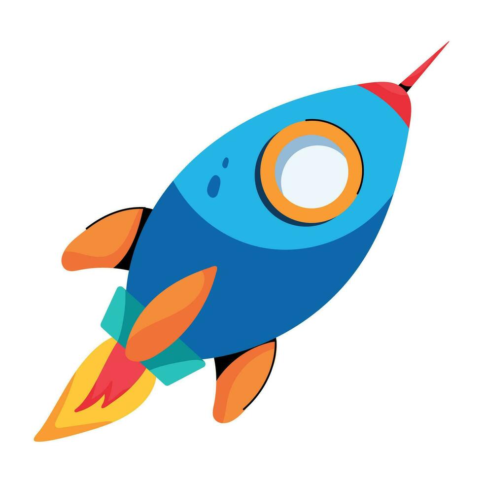 Trendy Rocket Launch vector