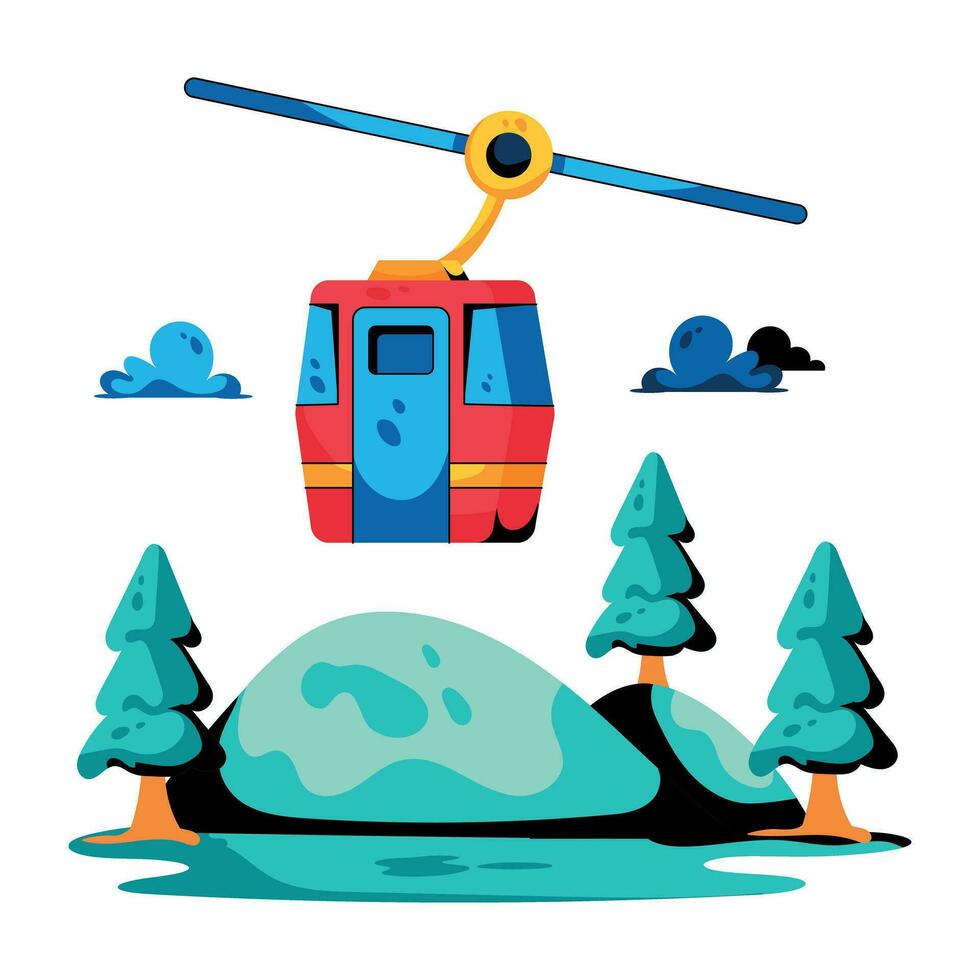 Trendy Ski Lift vector