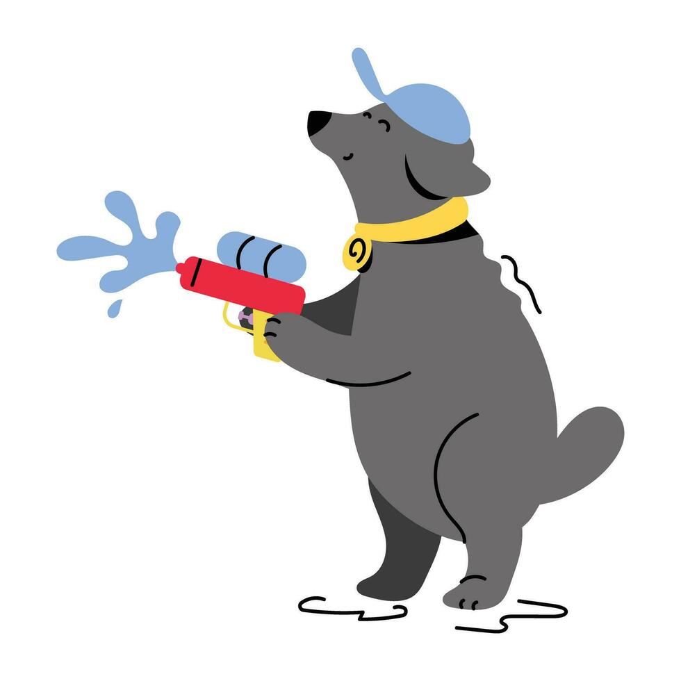 Trendy Dog Gun vector