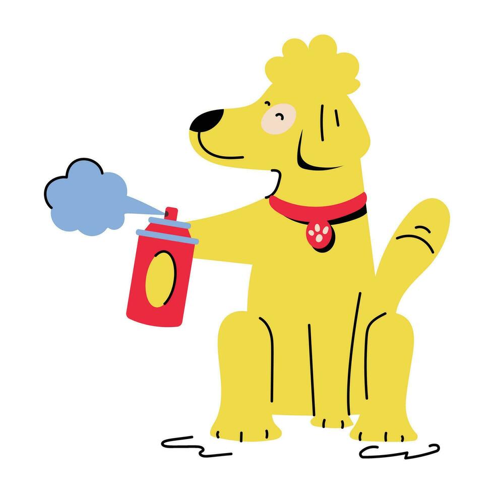 Trendy Dog Spraying vector