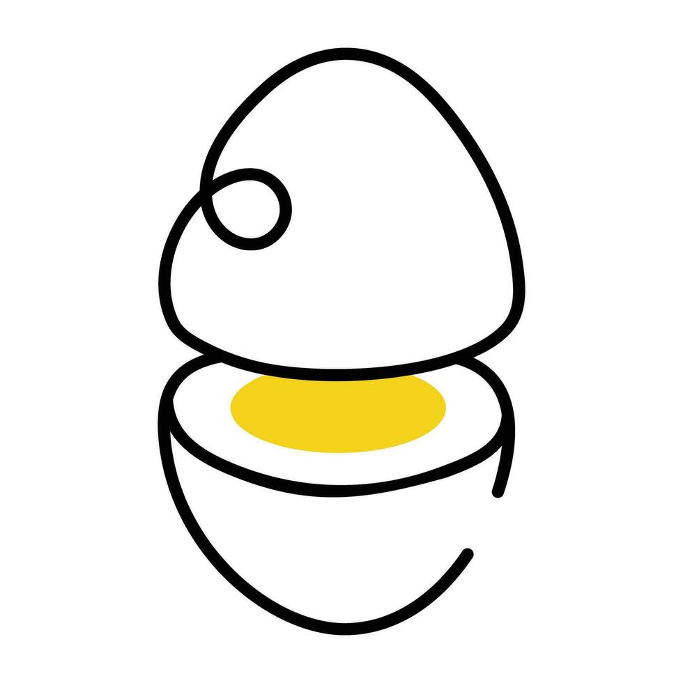 Trendy Boiled Egg vector