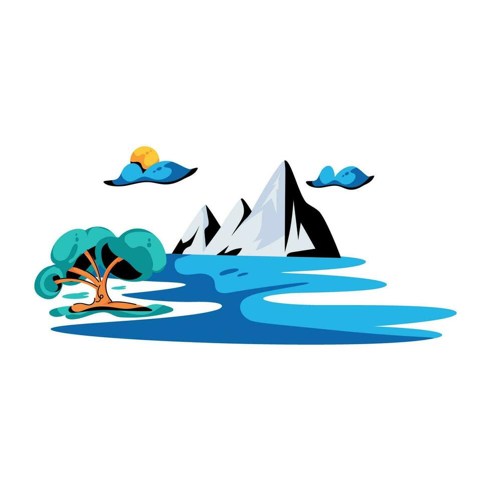 Trendy Sea Landscape vector