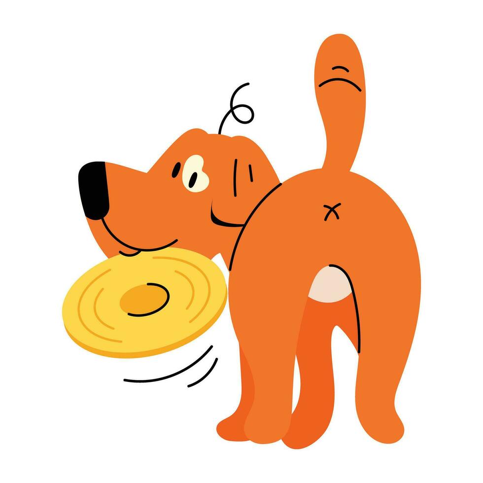 Trendy Dog Frisbee vector