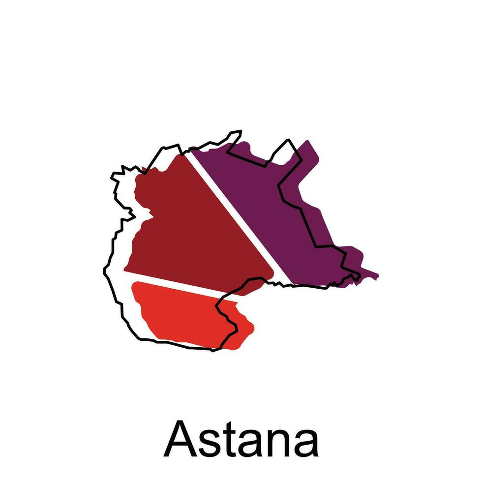 Map of Astana Stylized vector Kazakhstan map, Logo Vector Design. Abstract, designs concept, logo, logotype element for template.