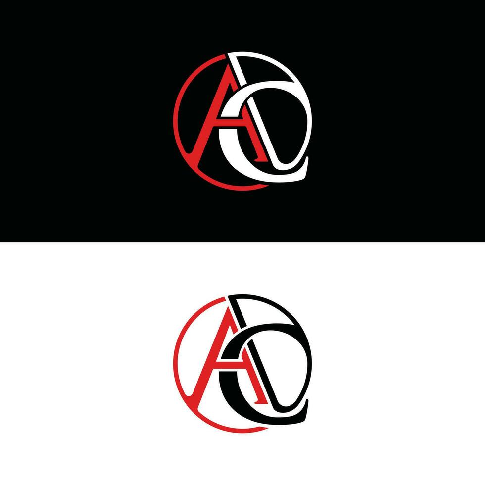 Letter AC in circle logo design, Logo Vector Design. Abstract, designs concept, logos, logotype element for template.