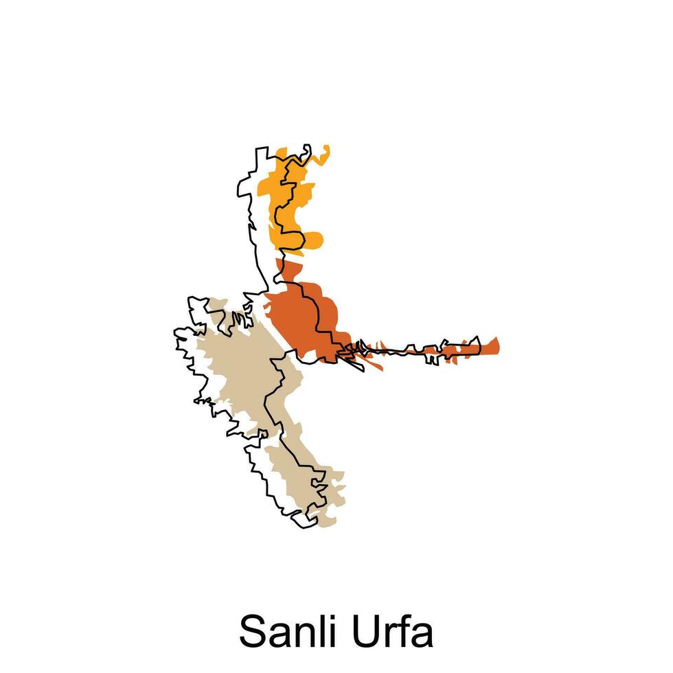 Map of Sanli Urfa Province of Turkey Illustration design, Turkey World Map International vector template