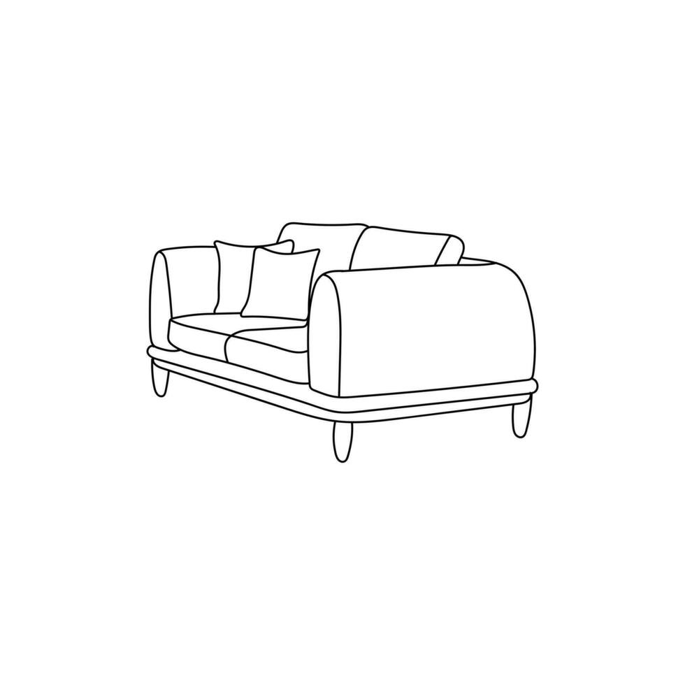 Comfortable Sofa Icon Furniture or Interior Element Illustration Design Template vector