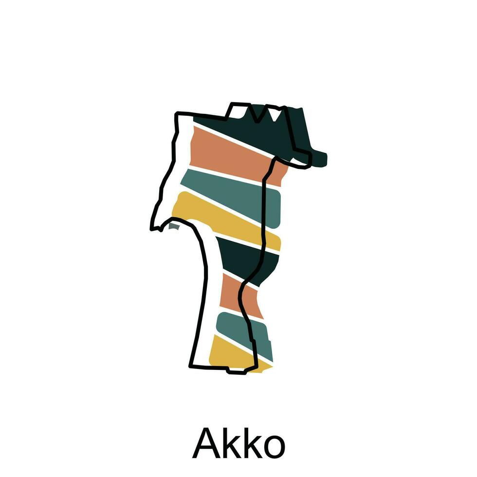 Akko map territory icon. Israel map vector icon for web design isolated on white background