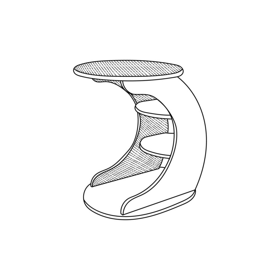 line simple furniture design of Coffee Table, element graphic illustration template vector